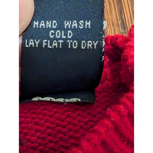 Vtg 90s Ralph Lauren Bear American Flag Crew Neck Sweater Red Cotton Buttons 4T - Picture 6 of 8